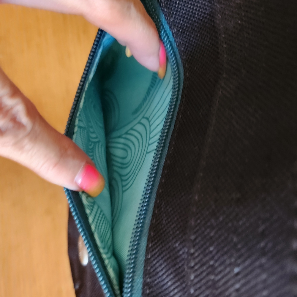 Haiku Black Crossbody Bag with Blue Accent - Picture 4 of 12